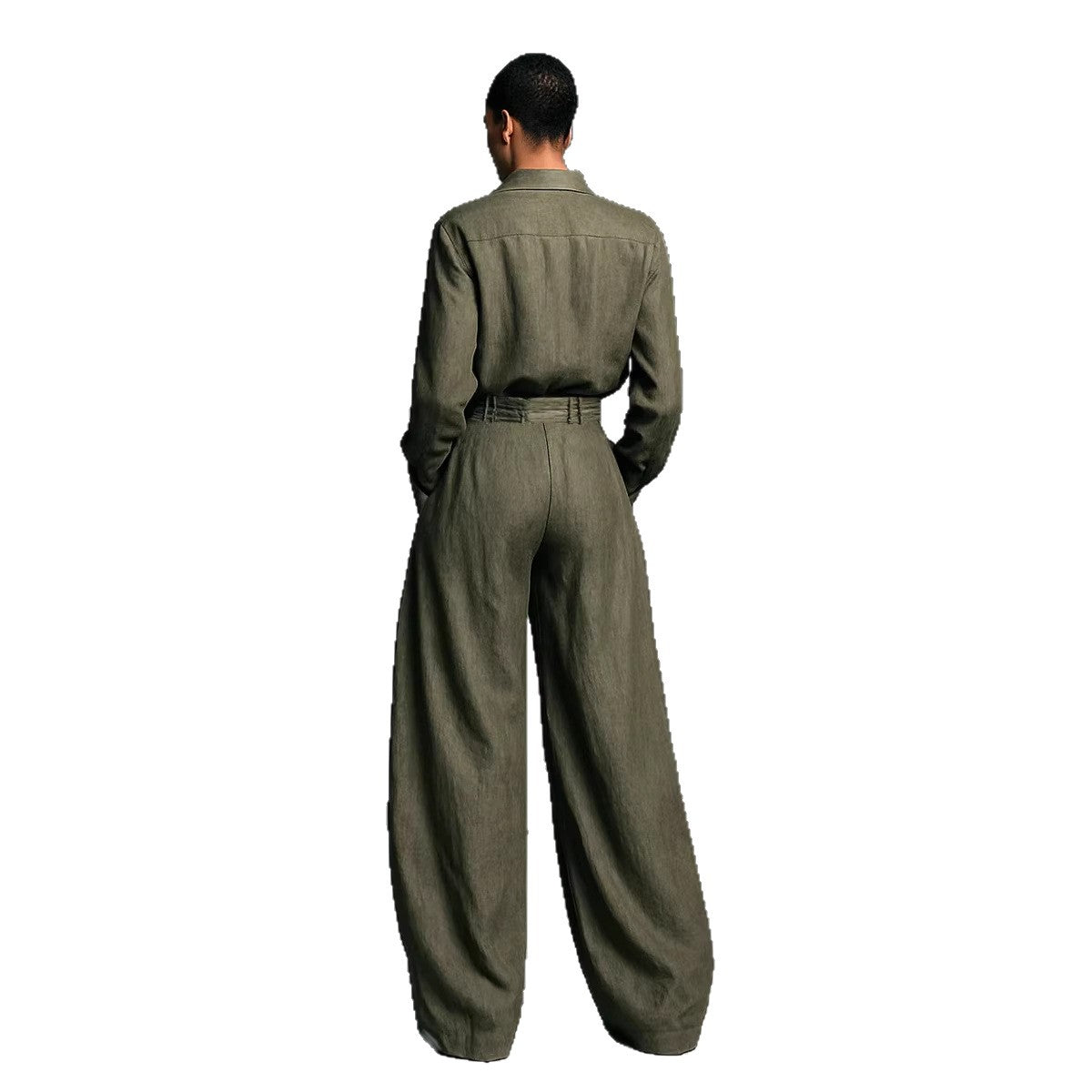 Women's Oversized Shirt Wide Leg Pants Two Piece Set