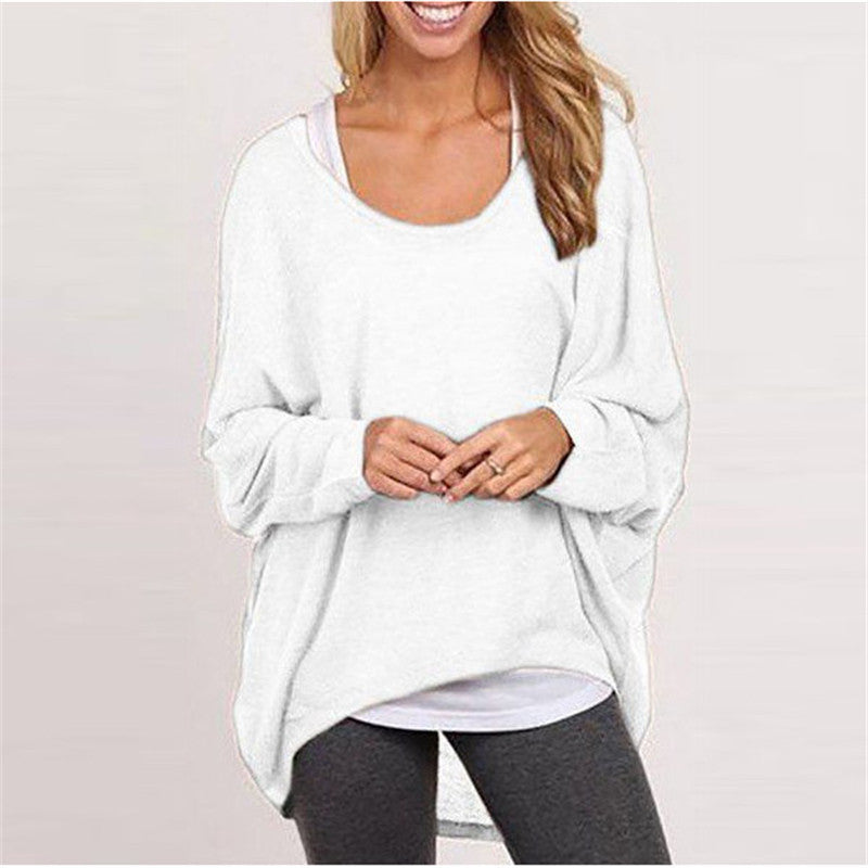 Women's Oversized Crewneck Knit Pullover Sweater Top