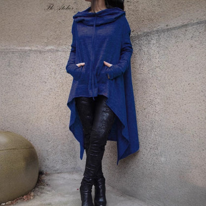 Women's Oversized Longline Hoodie Asymmetric Hem