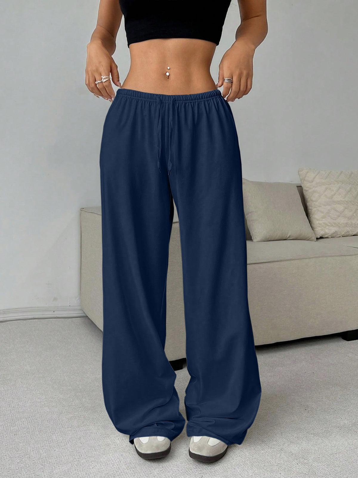 Women's Wide Leg Drawstring Casual Lounge Pants