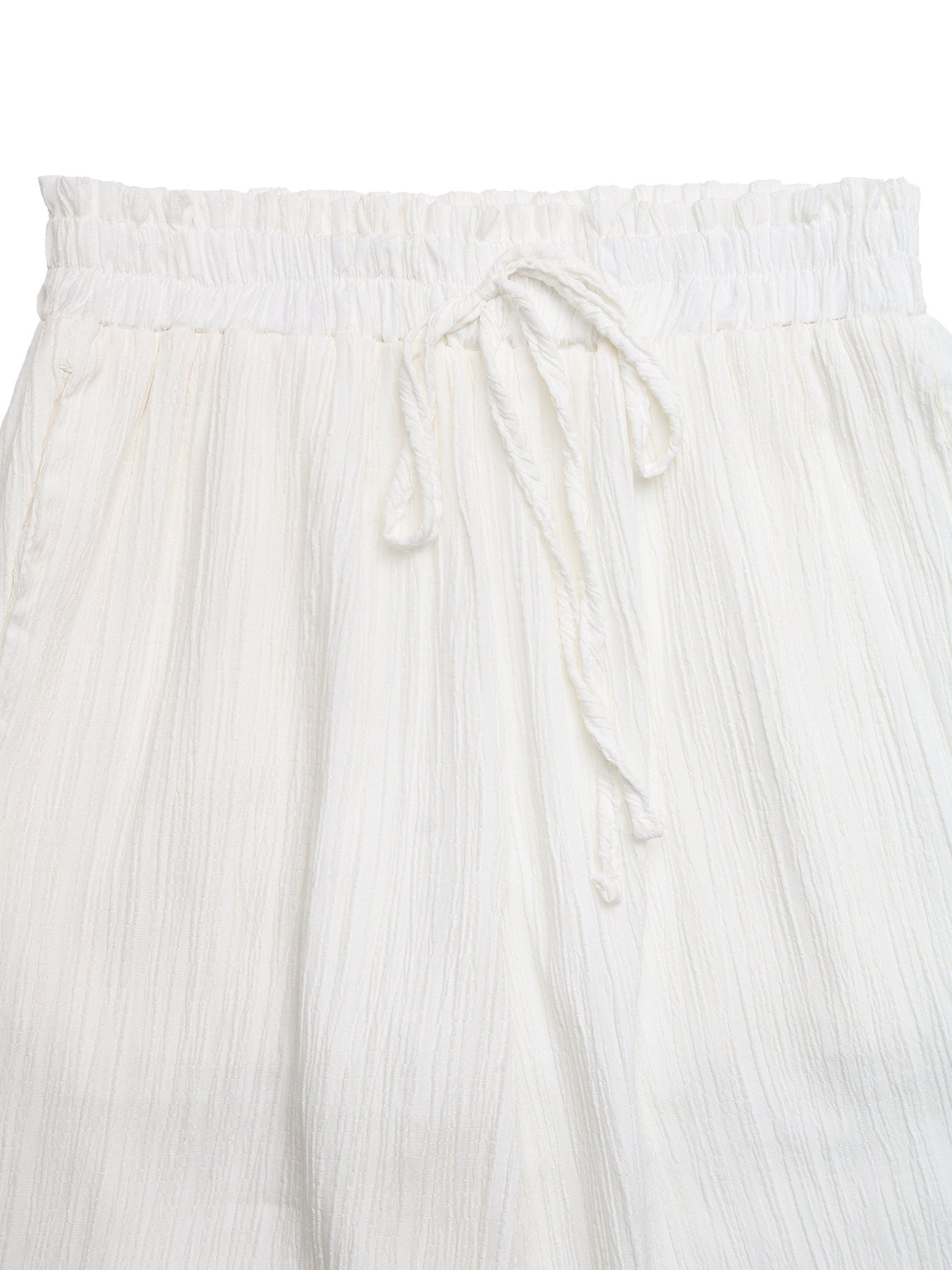 Lace Trim Wide Leg Pants Drawstring Casual Beach Trousers