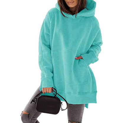 Women's Oversized Fleece Hoodie Tunic Pocket Pullover