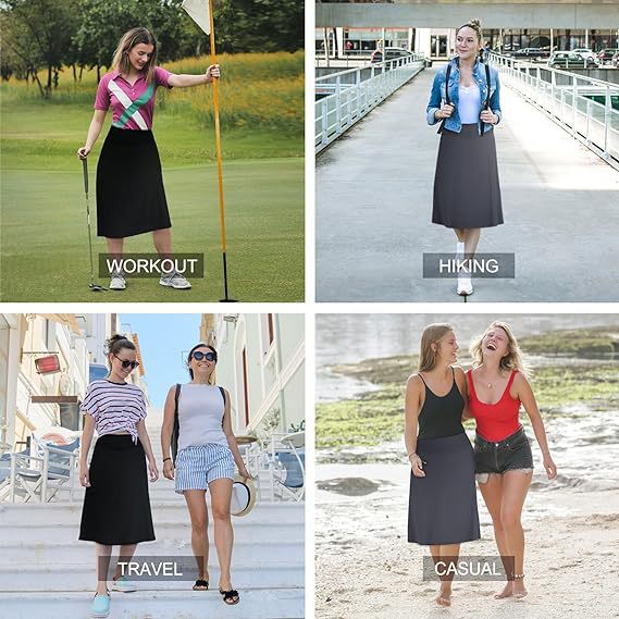 Women's High-Waisted A-Line Skirt with Pockets – Casual Sports Skirt