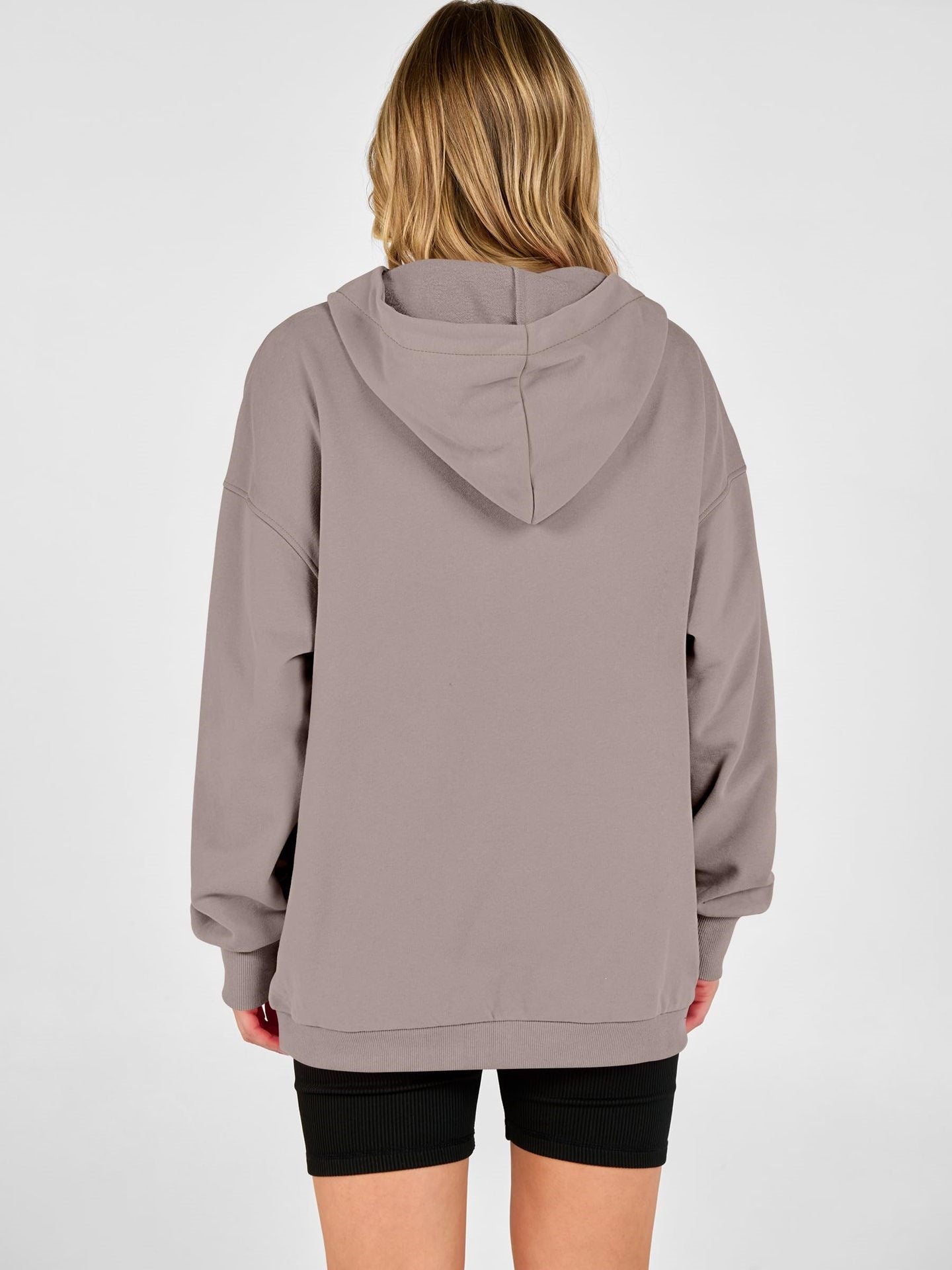 Snap Button Oversized Pullover Hoodie Sweatshirt