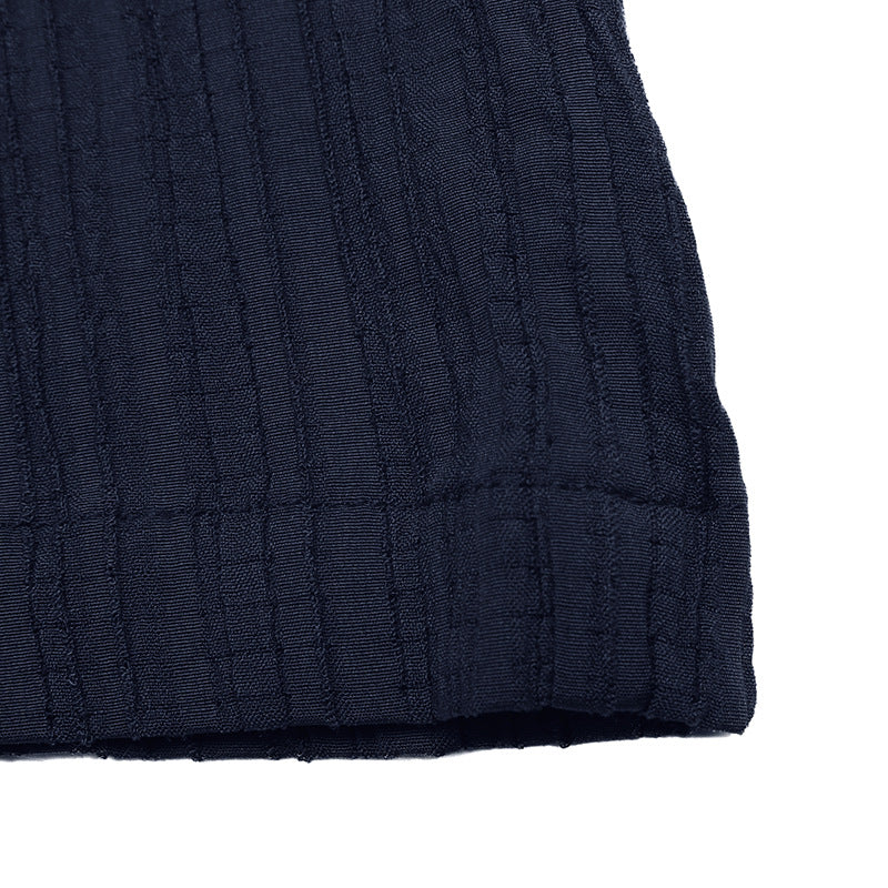 Navy Strapless Ruffle Top & Wide Leg Pants Two Piece Set
