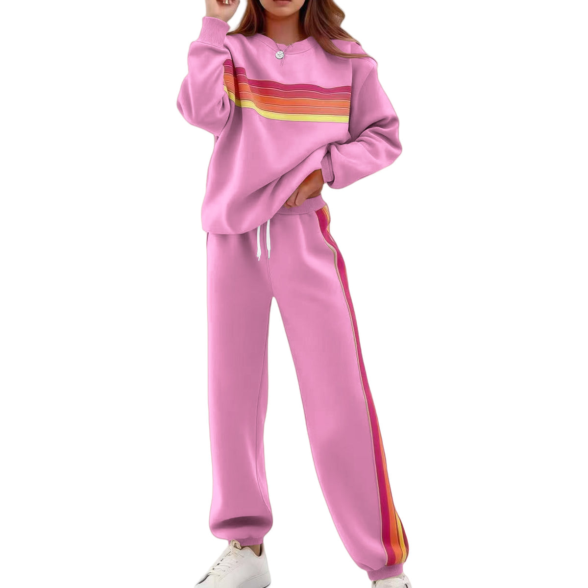Women's Colorblock Sweatsuit Two Piece Lounge Set