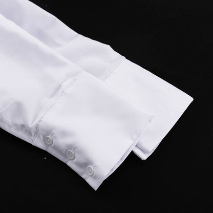 Oversized White Button Down Shirt With Tie Long Sleeve