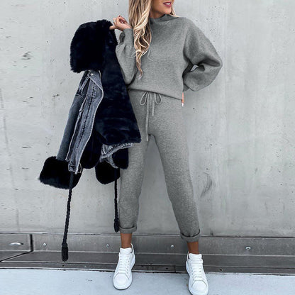Women's Mock Neck Sweatshirt Jogger Lounge Set