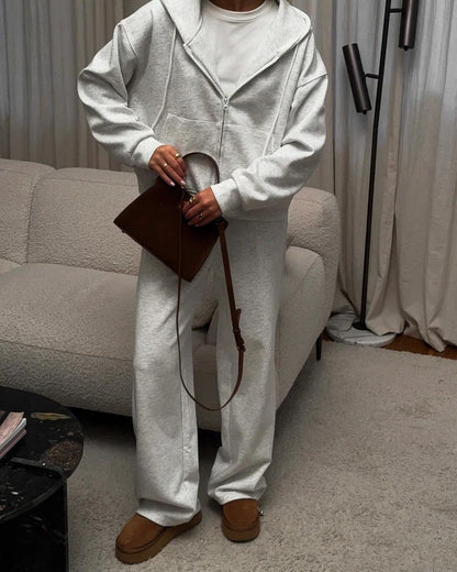 Women’s Zip Up Hoodie & Wide Leg Pants Lounge Set