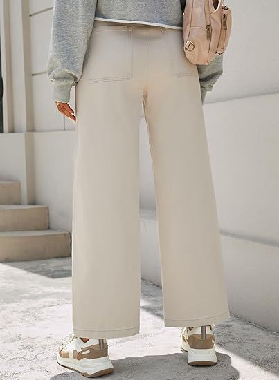 High-Waisted Loose Fit Cargo Pants with Pockets for Women