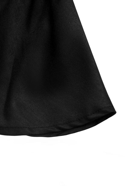 Black Wrap V Neck Peplum Belted Blouse Long Sleeve Top