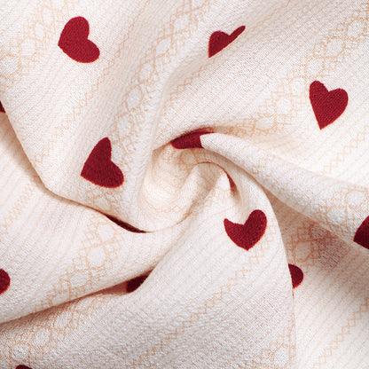 Valentine Heart Print V Neck Sleeveless Mini Dress