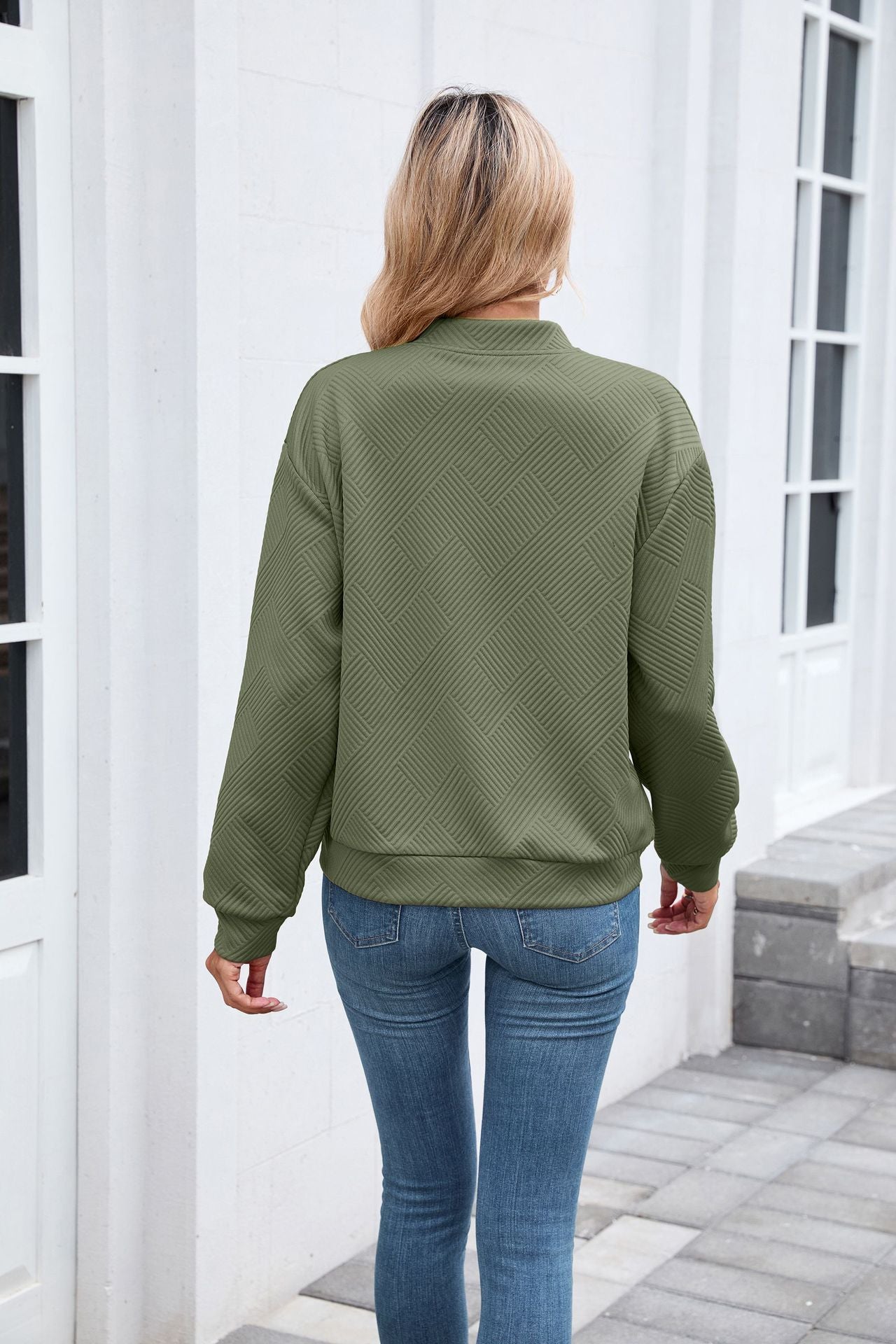 Women's Casual Zip Up Sweatshirt Jacket Long Sleeve Quilted