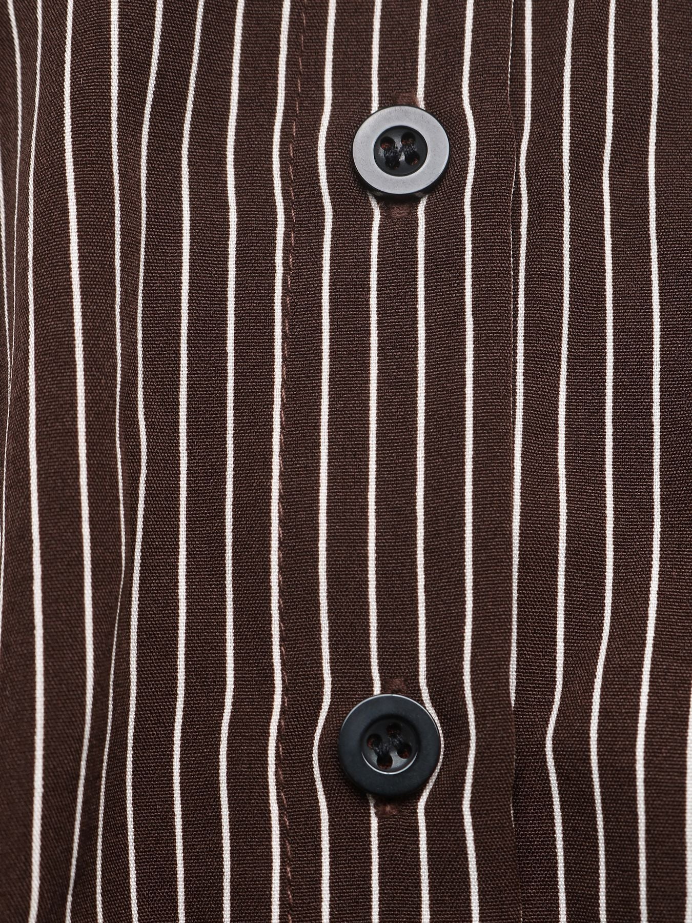Striped Shirt Jumpsuit Button Front Cropped Pants