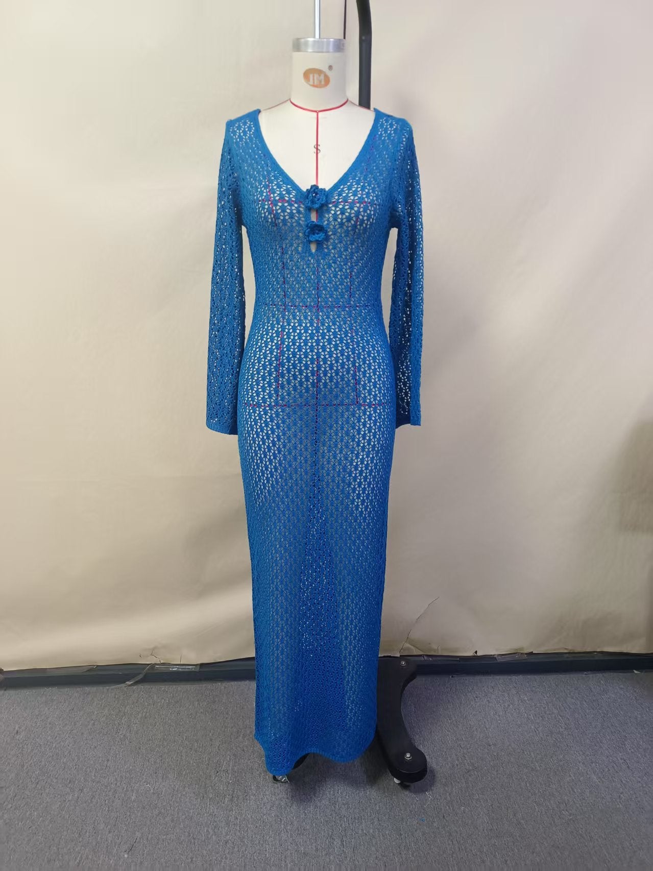 Crochet Knit Cover Up Dress V Neck Beach Swimsuit Coverup