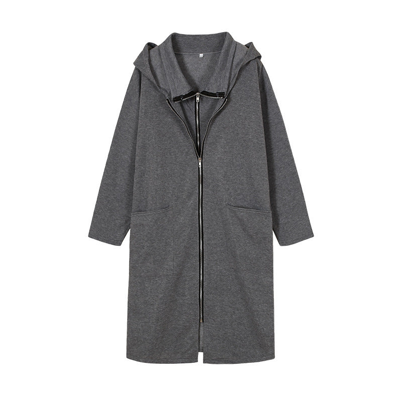 Women's Oversized Zip Hoodie Jacket Long Sleeve Pockets