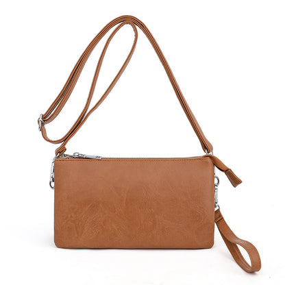 Envelope Style Crossbody Wallet Clutch with Zipper Closure