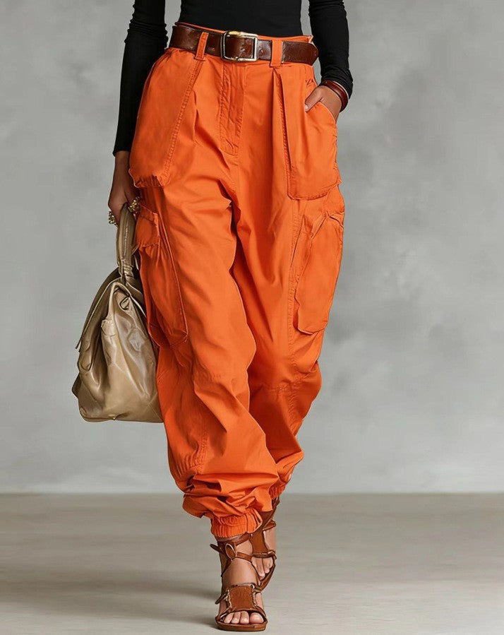 Women's Baggy Cargo Pants High Waisted Wide Leg Pockets