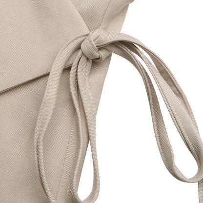 Linen Look Wrap Vest and Wide Leg Shorts Set