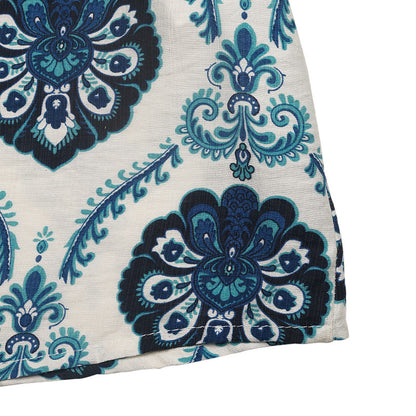 New Summer Women's Belted Waist V-Neck Sleeveless Slit Dress with Ethnic Print