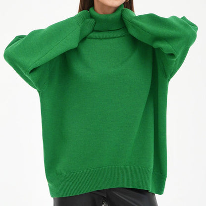 Women's Oversized Turtleneck Sweater Casual Knit Pullover