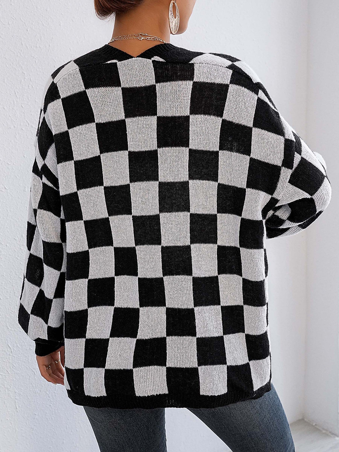 Plaid Colorblock Open Cardigan Sweater | Cozy Casual Layer