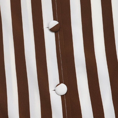Women's V-Neck Cardigan Striped Contrast Long Sleeve Shirt
