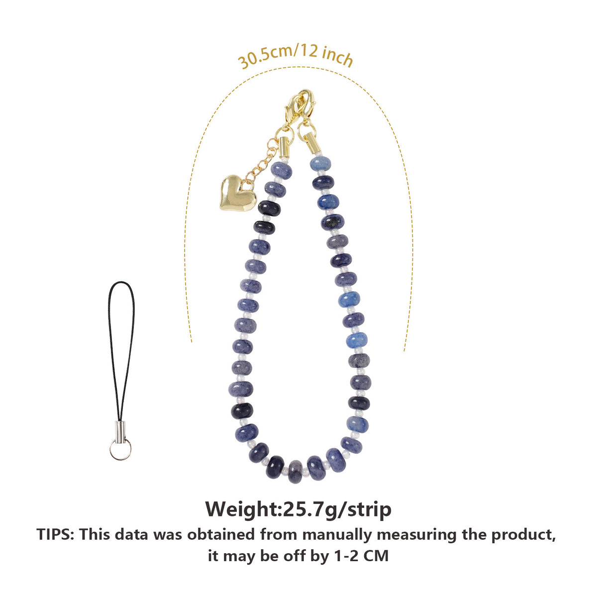 Handmade Natural Stone Beaded Phone Chain Strap