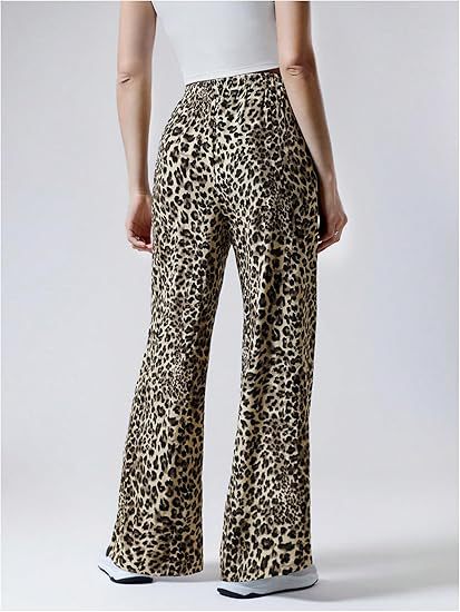 Low-Waist Leopard Print Wide-Leg Pants – Edgy Streetwear for Women