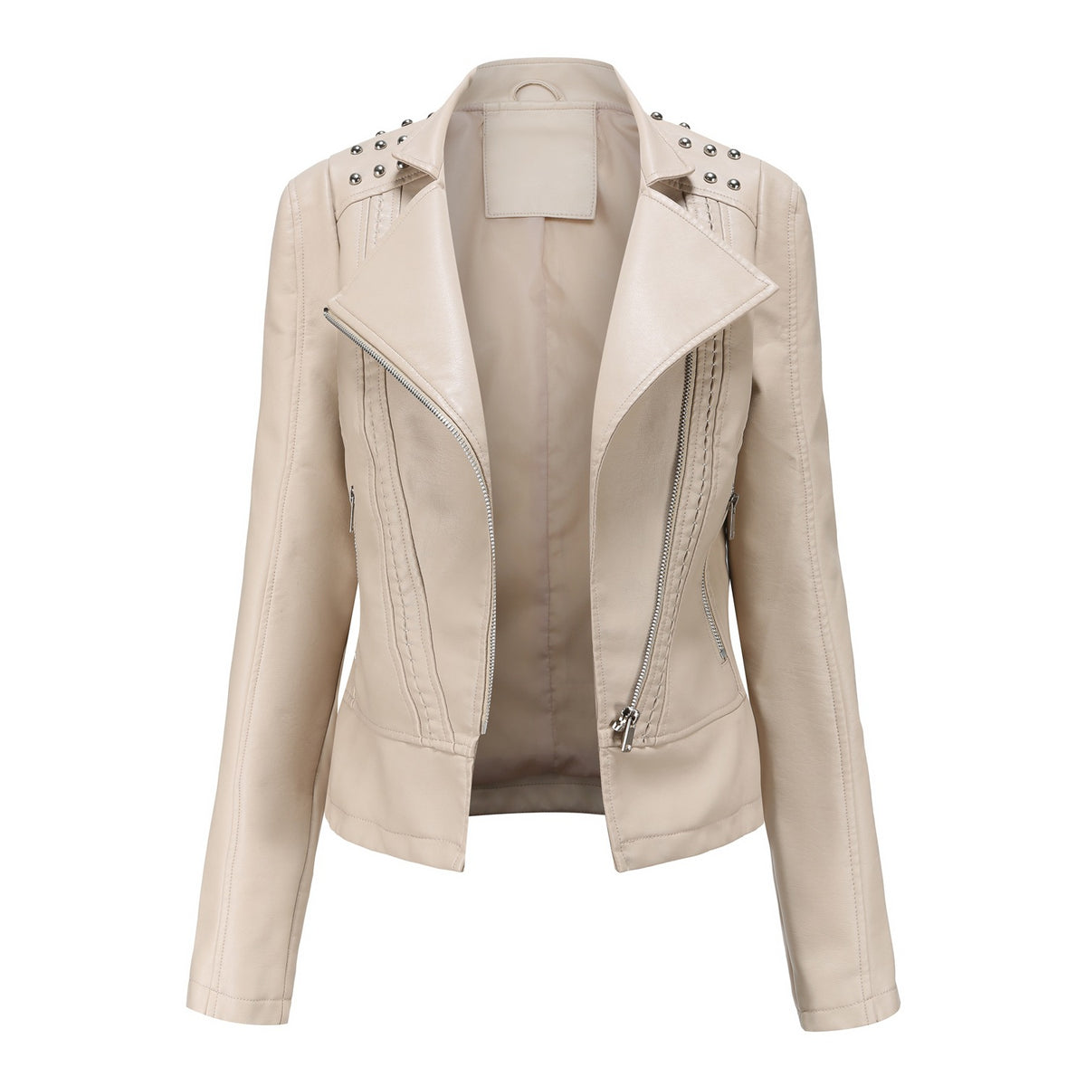 Women's Studded Faux Leather Moto Jacket