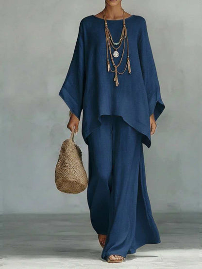Women's Linen Wide Leg Pants Matching Set