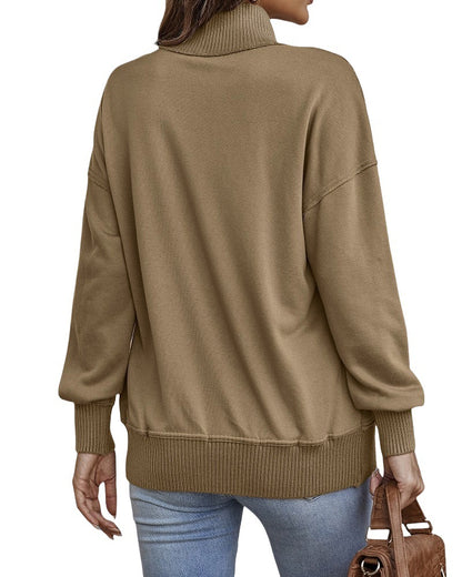 Women's Oversized Button Sweatshirt with Pocket