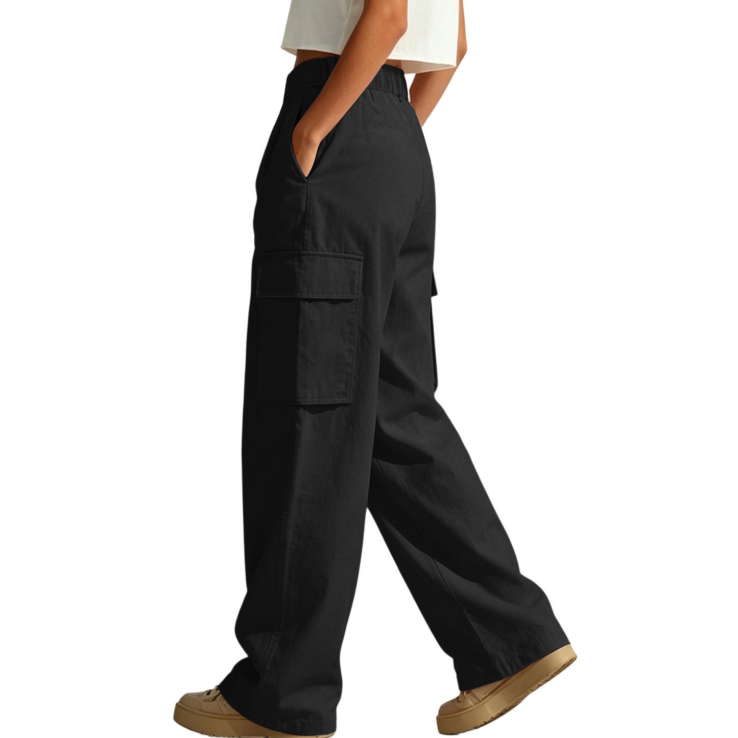 High Waisted Cargo Pants Women Wide Leg Y2K Utility