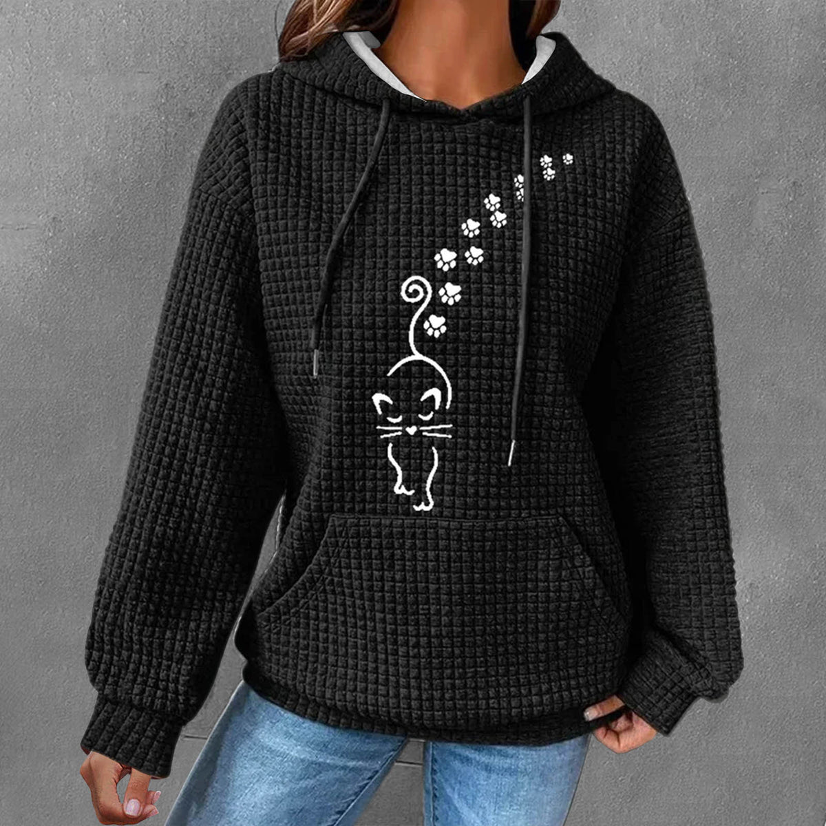 Women's Oversized Waffle Knit Christmas Hoodie