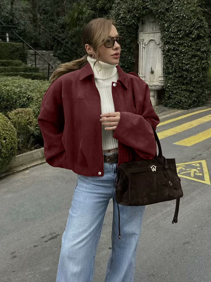 Women's Casual Batwing Zip Up Jacket
