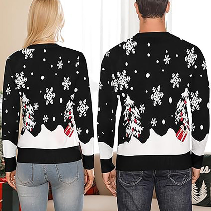 Family Matching Christmas Reindeer Knit Pullover Sweater