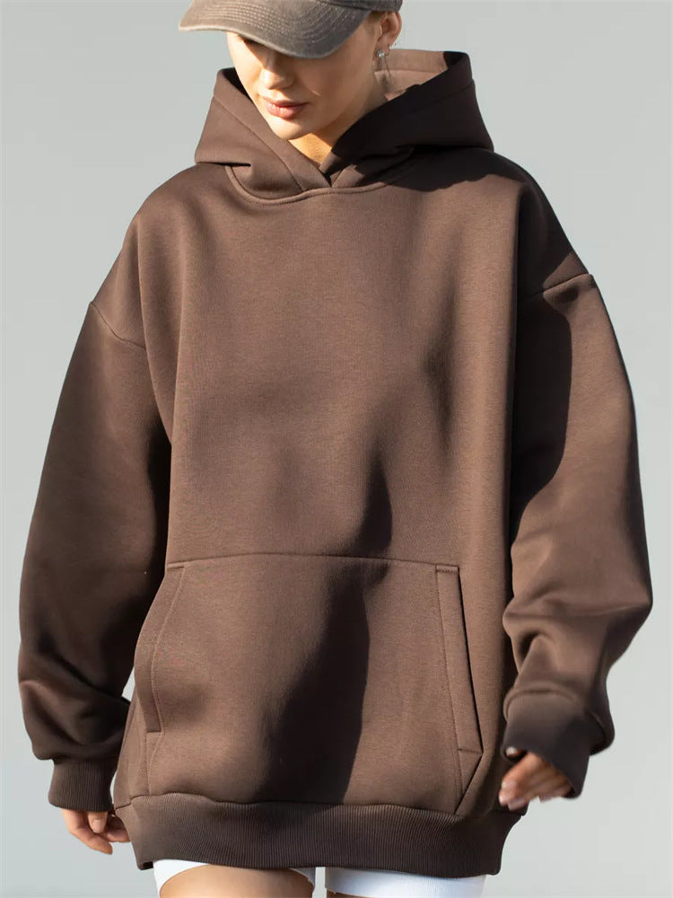 Women's Oversized Hoodie Solid Streetwear Sweatshirt