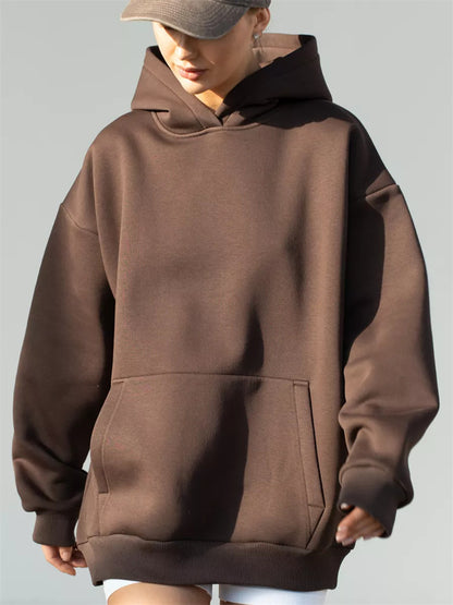 Women's Oversized Hoodie Solid Streetwear Sweatshirt