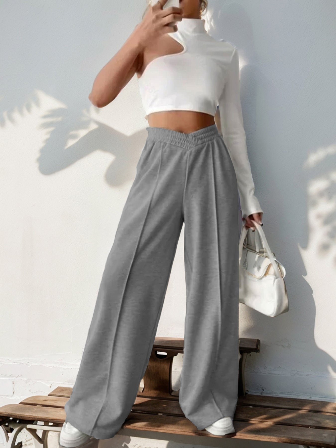 High Waisted Wide Leg Lounge Sweatpants with Pockets