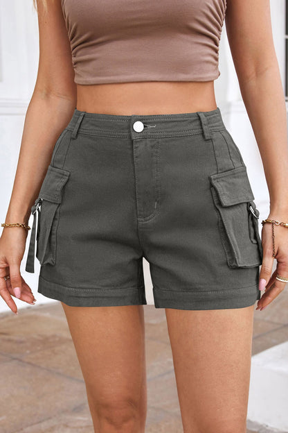 Women's High-Waisted Utility Cargo Shorts with Pockets – Trendy Summer Streetwear
