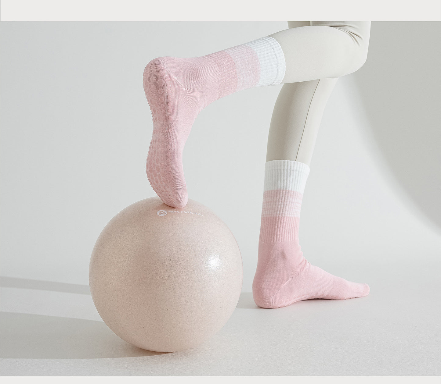 Womens Stripe Grip Pilates Socks Non Slip Yoga Socks