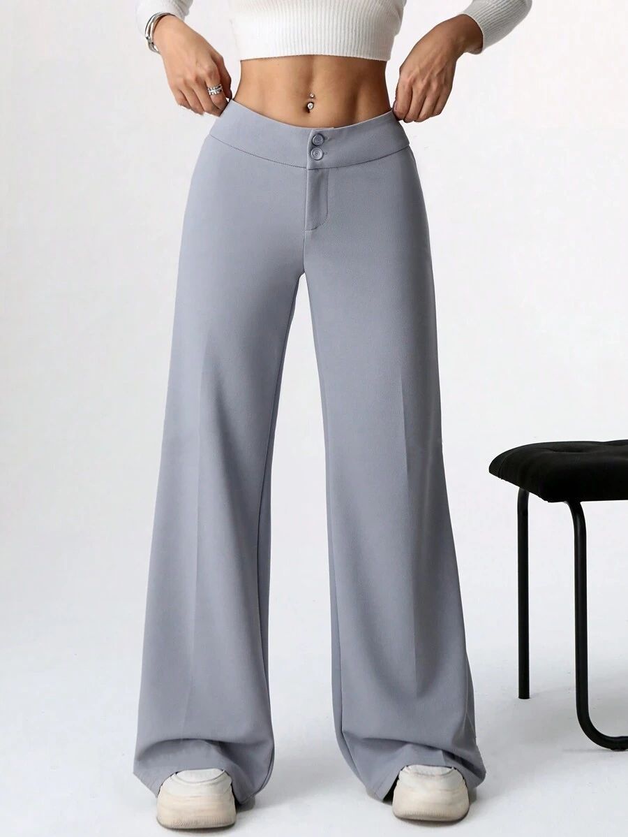 Black High Waist Wide Leg Palazzo Pants for Women