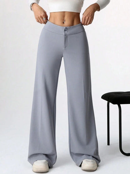 Black High Waist Wide Leg Palazzo Pants for Women