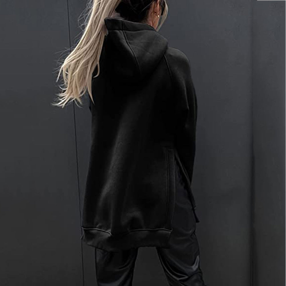 Women's Oversized Fleece Hoodie Tunic Pocket Pullover