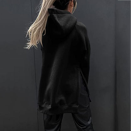 Women's Oversized Fleece Hoodie Tunic Pocket Pullover
