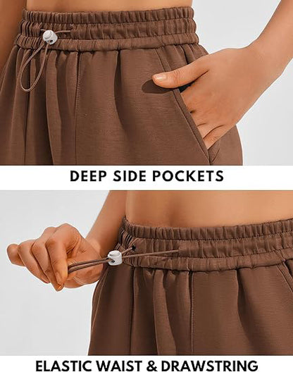 Women's High-Waisted Drawstring Jogger Shorts – Casual Sports Shorts