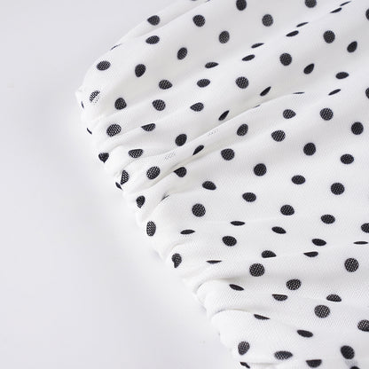 Y2K Low Rise Polka Dot Ruffle A-Line Mini Skirt