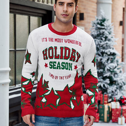 Men's Alpaca Knit Sweater Christmas Casual Pullover