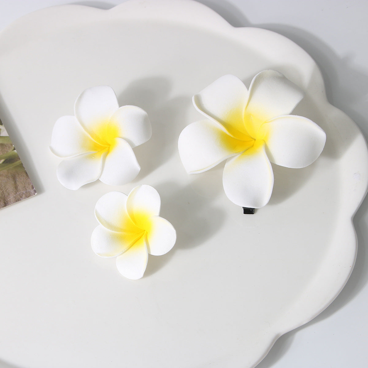 Foam Plumeria Hair Clip Tropical Flower Accessory