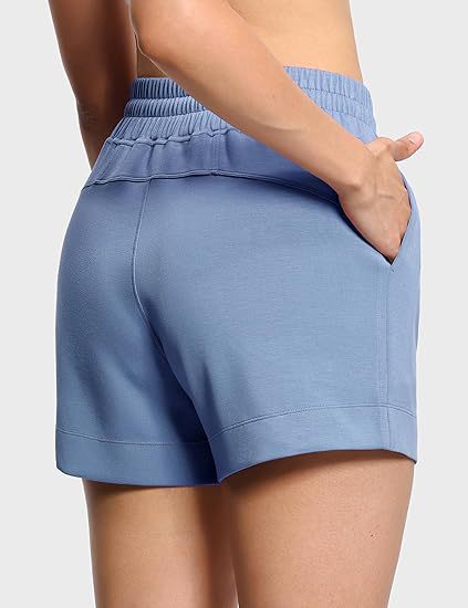 Women's High-Waisted Drawstring Sweat Shorts – Casual Lounge Shorts